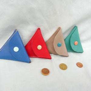 leather triangle coin purse