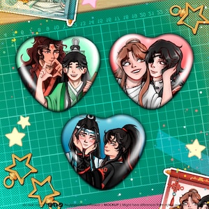 MXTX Couples Heart Pins | Hualian | Wangxian | Bingqiu