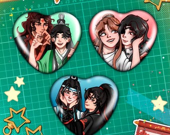 MXTX Couples Heart Pins | Hualian | Wangxian | Bingqiu
