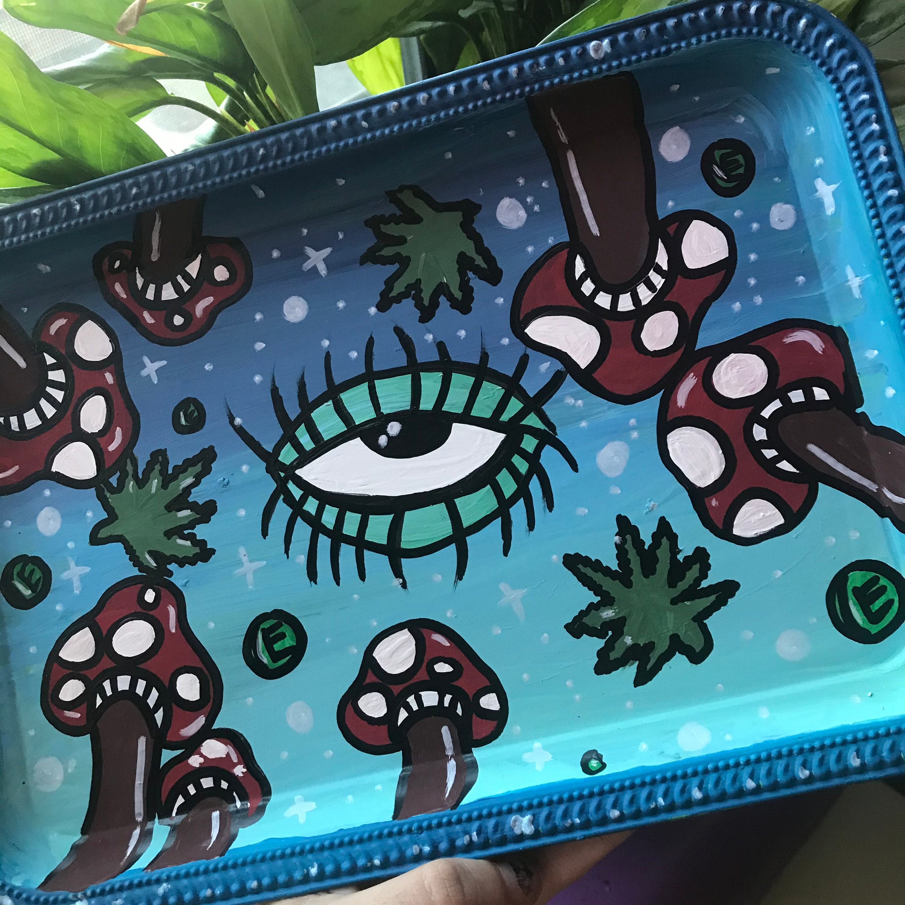 Trippy Hand Painted Rolling Tray Etsy