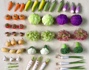 Handmade Miniature Clay Vegetable pieces/props