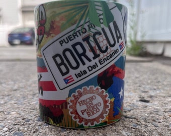 Puerto Rico Coffee Mug, Boricua Coffee Mug, PR Coffee Mug, Cafecito Mug, PR themed mug, Latino Mug,