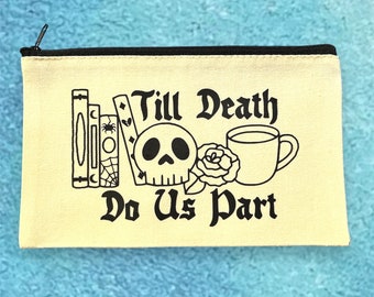 Gothic Book Lover Canvas Zipper Bag: Bookmark Collection