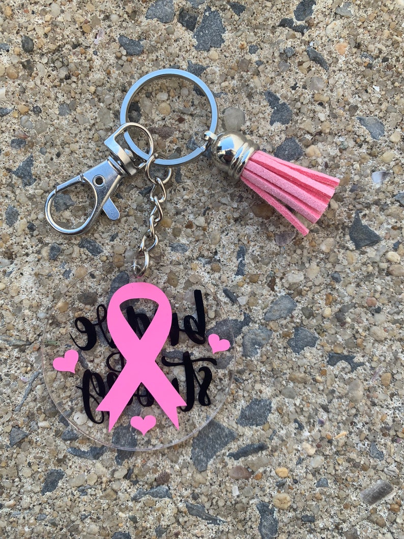 Breast Cancer Keychain Pink Ribbon Keychain Keychain for Etsy