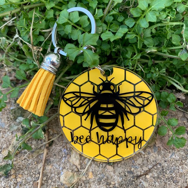 Bee Keychain Etsy