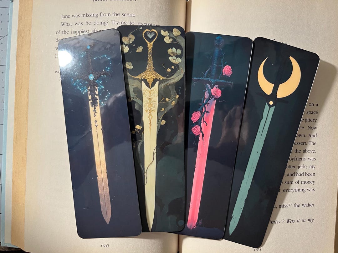 Sword Fantasy Bookmark: Mythic Blade Design - Etsy