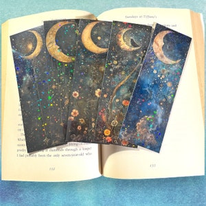 Laminated Celestial Bookmark , Fantasy Bookmark , Bookmark Set Gift, Moon Lover Gift, Fantasy Book, Fantasy Bookmark, YA Bookmark, Book Club