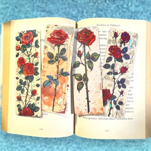 Vintage Gothic Rose Laminated Bookmark, Rose Bookmark, Dark Romance Bookmark, Gothic Bookmark,
