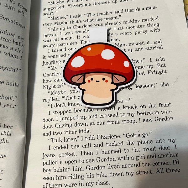 Mushroom Magnetic Bookmark, Kawaii Mushroom Bookmark, Magnetic Bookmark, Mushroom Lover Gift