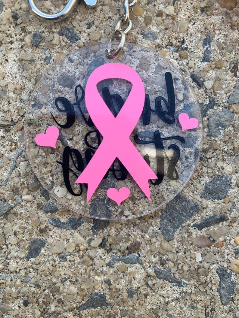 Breast Cancer Keychain Pink Ribbon Keychain Keychain for Etsy