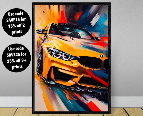 BMW M4 Poster Druck, BMW Poster, M4 Druck, Auto Poster, Supersportwagen  Poster -  Schweiz