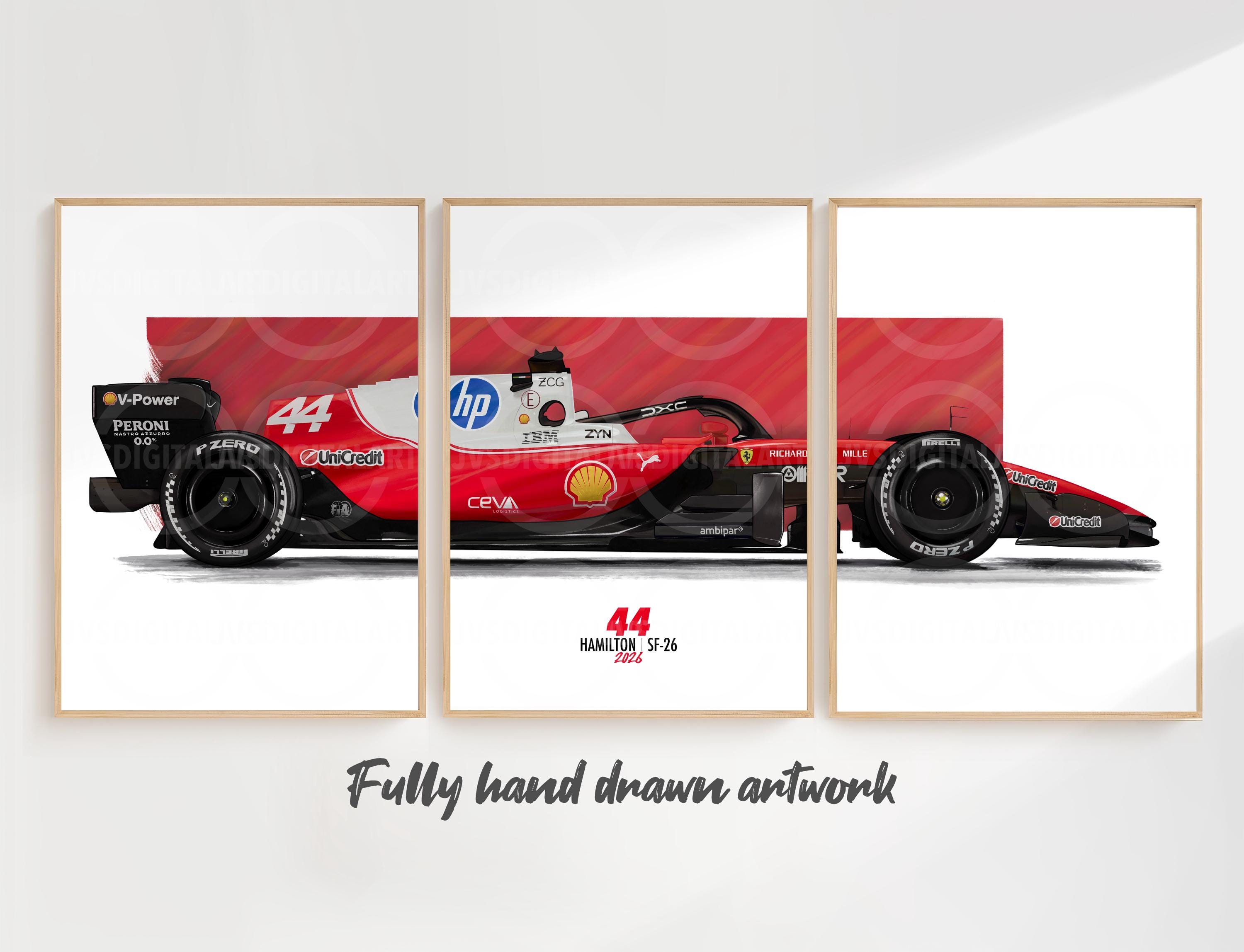 Ferrari F1 2026 Poster Set: Leclerc & Hamilton SF-25 Art Print