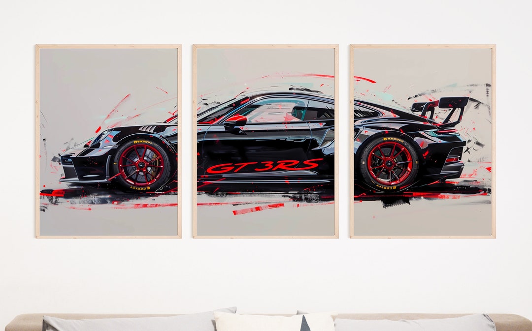 Porsche 911 GT3 RS Poster Print Set: Supercar Wall Art NOT FRAMED