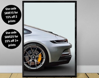 Porsche 911 GT3 poster print, Porsche poster, 911 print, car poster, supercar poster