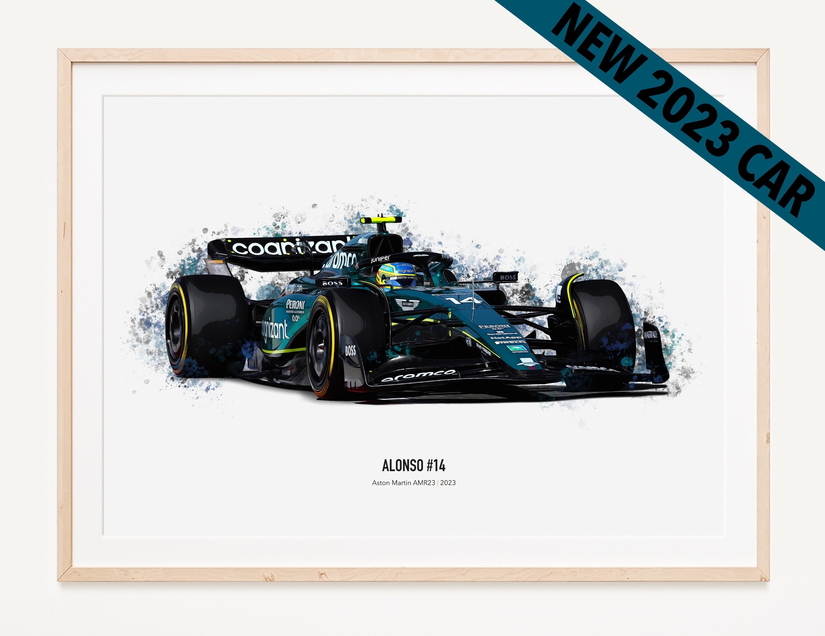 Fernando Alonso Retro Formula 1 poster | Magnet