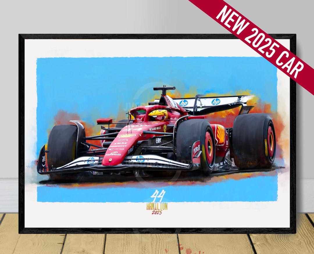 Ferrari SF-23 ポスター　2025年HAMILTON 2025 Hamilton Ferrari SF-25 Art Poster: Formula 1 Car Print NOT