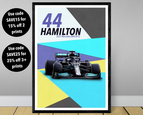 Mercedes F1 2021 W12 Art Poster Print, Formula 1 Poster, Lewis Hamilton  Poster, Mercedes Poster 
