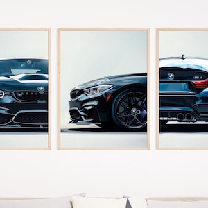 BMW M4 set van 3 posterafdrukken, BMW M4-poster M4-print, autoposter, supercarposter