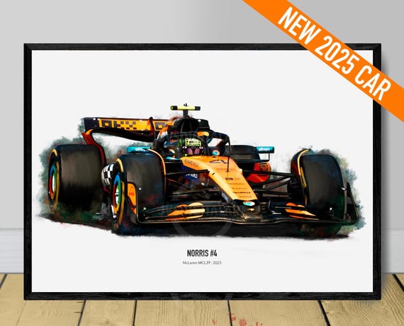 Lando Norris Mclaren MCL39 F1 Poster: 2025 Car Art Print NOT