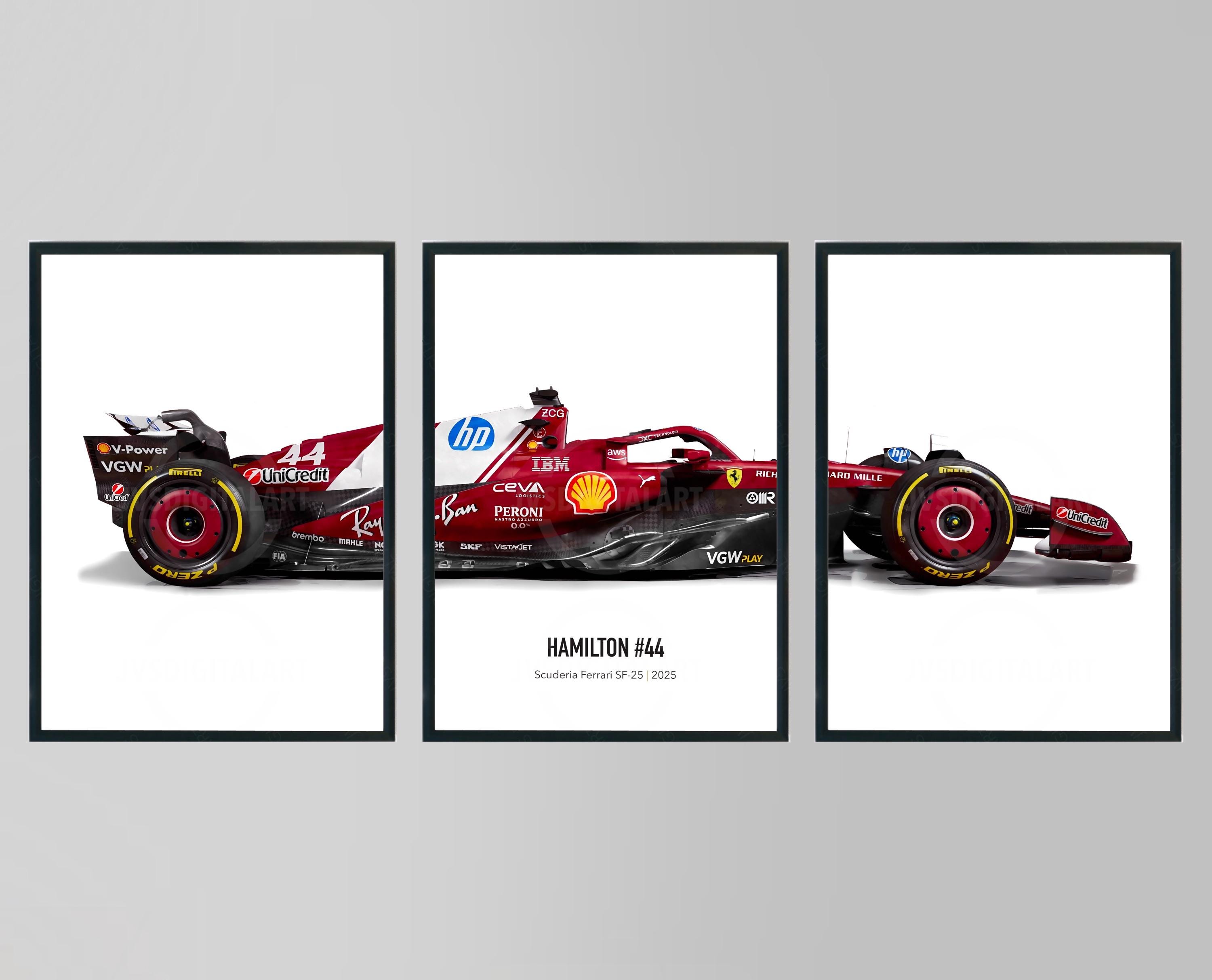 Ferrari F1 2025 Poster Set: Leclerc & Hamilton SF-25 Art Print NOT