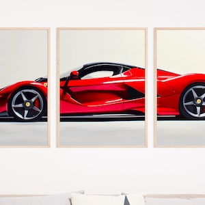 Set di 3 stampe poster Ferrari LaFerrari, poster Ferrari, stampa Ferrari, poster auto, poster supercar, arte murale Ferrari, arte murale auto