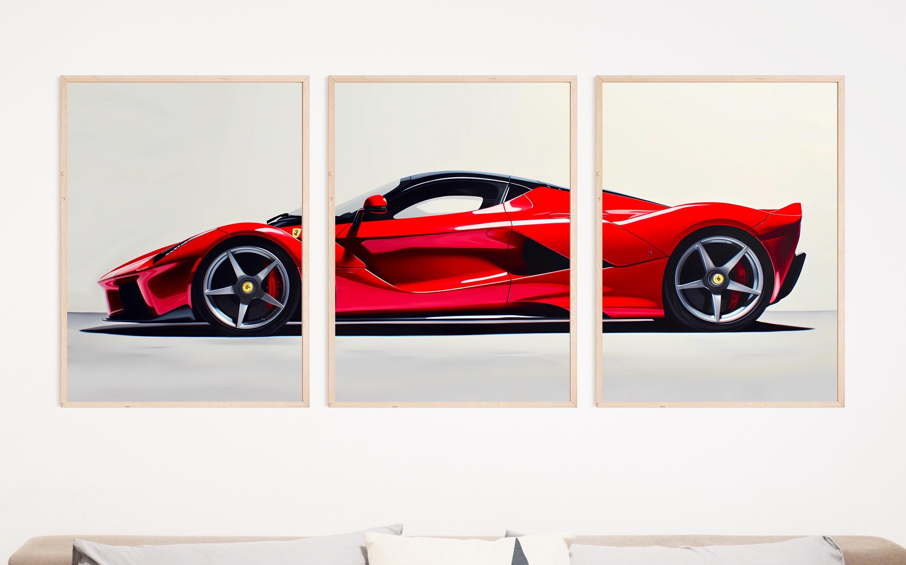 スーパーカーポスターカレンダー Ｌa Ｆｅｒｒａｒｉ Ferrari Laferrari Poster Print Set: Supercar Wall Art NOT FRAMED