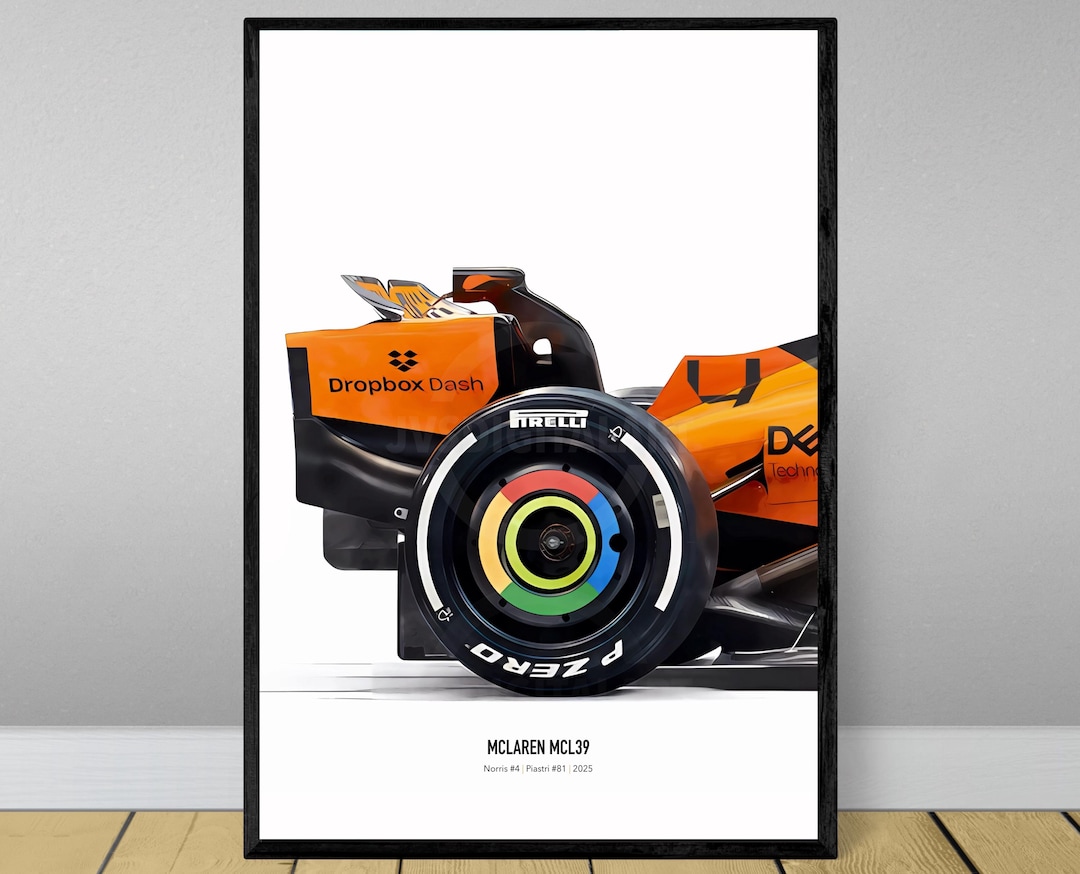 Mclaren MCL39 F1 Art Poster: Piastri & Norris, 2025 Formula 1