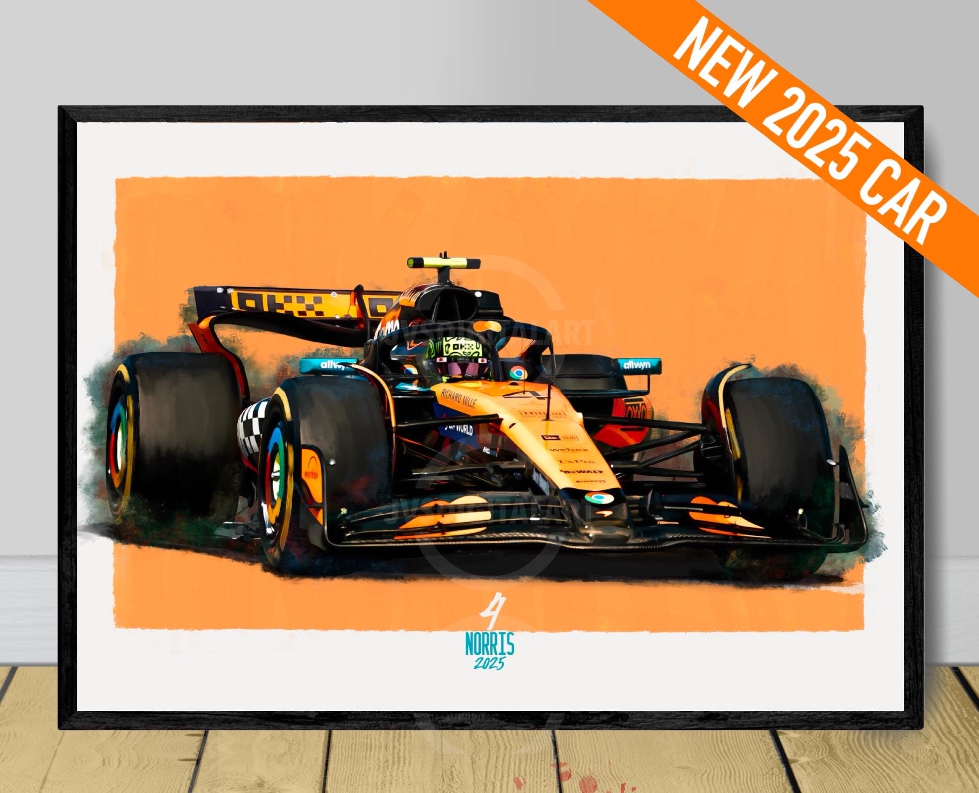 Lando Norris Mclaren MCL39 F1 Poster: 2025 Car Art Print NOT
