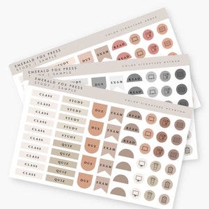 Planner Stickers | Minimalistic Study Planner Stickers | Student Planner Stickers