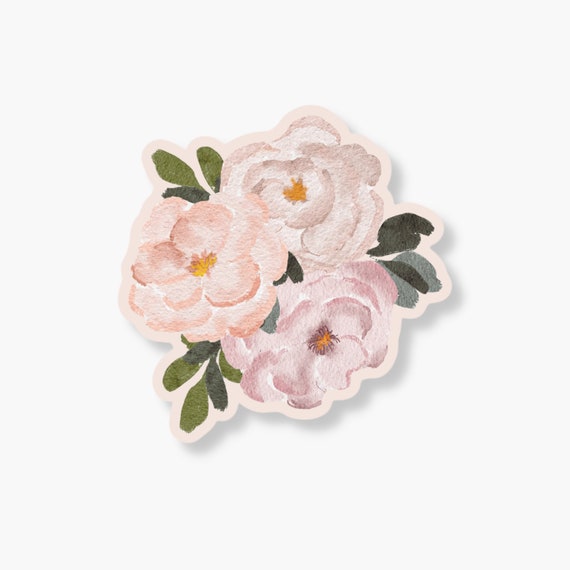Journal Sticker Die Cut Floral Sticker Botanical Floral Die Cut Vinyl ...