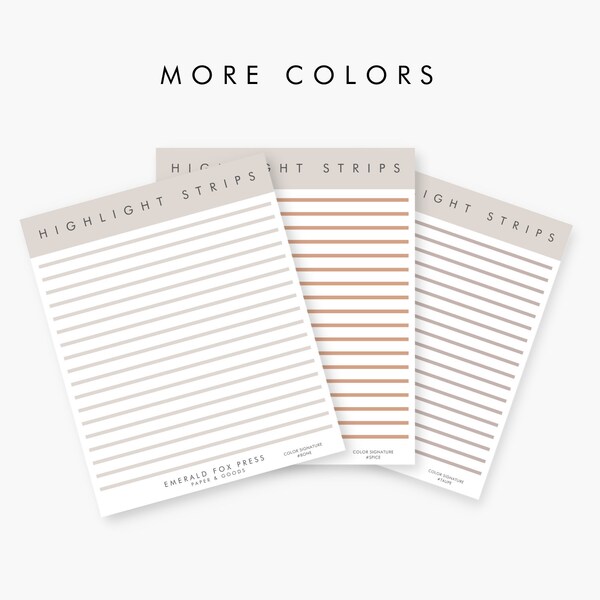 Transparent Matte Highlight Strips - Minimal Planner Stickers - Minimalist Color Palette Stickers