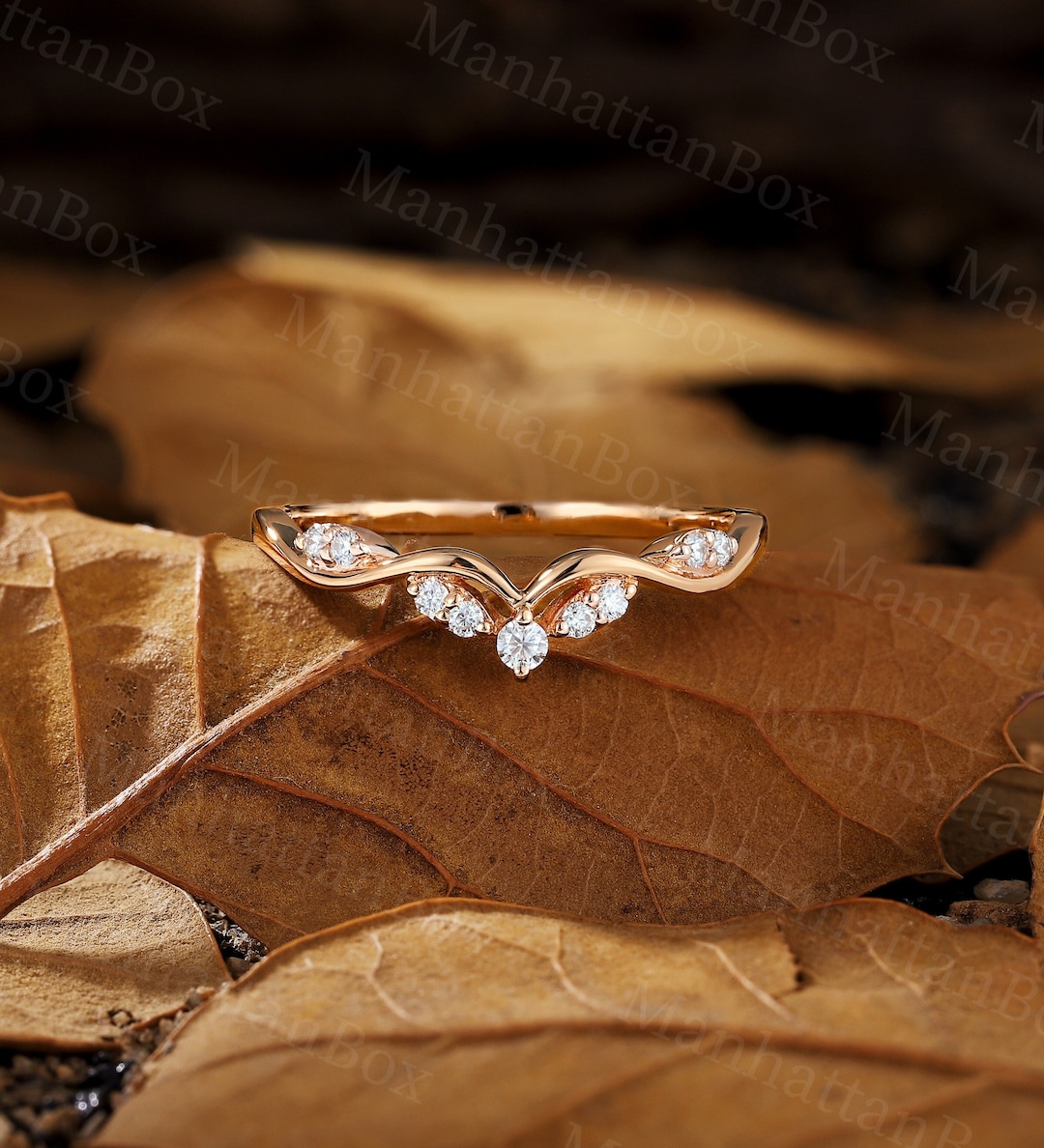 Fascinating Diamonds 1 Carat Scalloped Diamond Round Cut Wedding Band Rose Gold