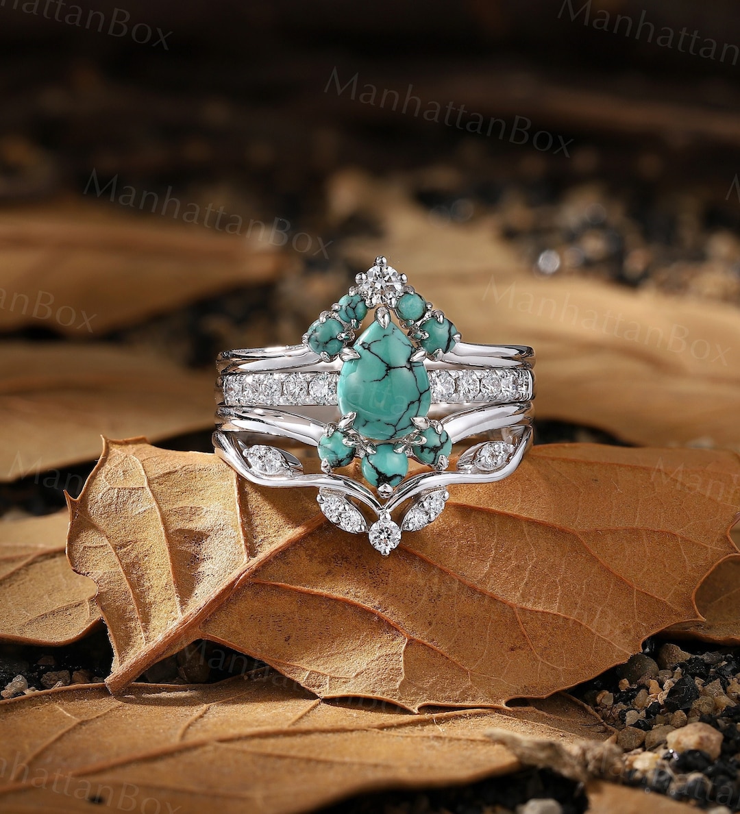 Turquoise engagement ring with diamonds discount