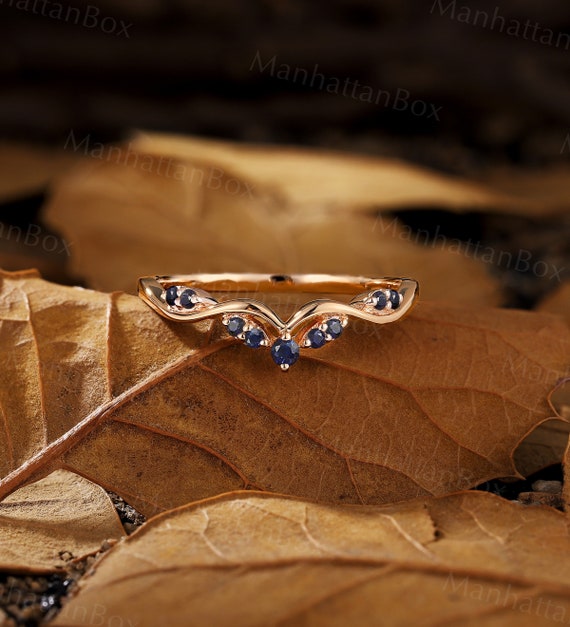 Manhattan Wedding Band Rose Gold Diamond Curved Wedding Band Olive