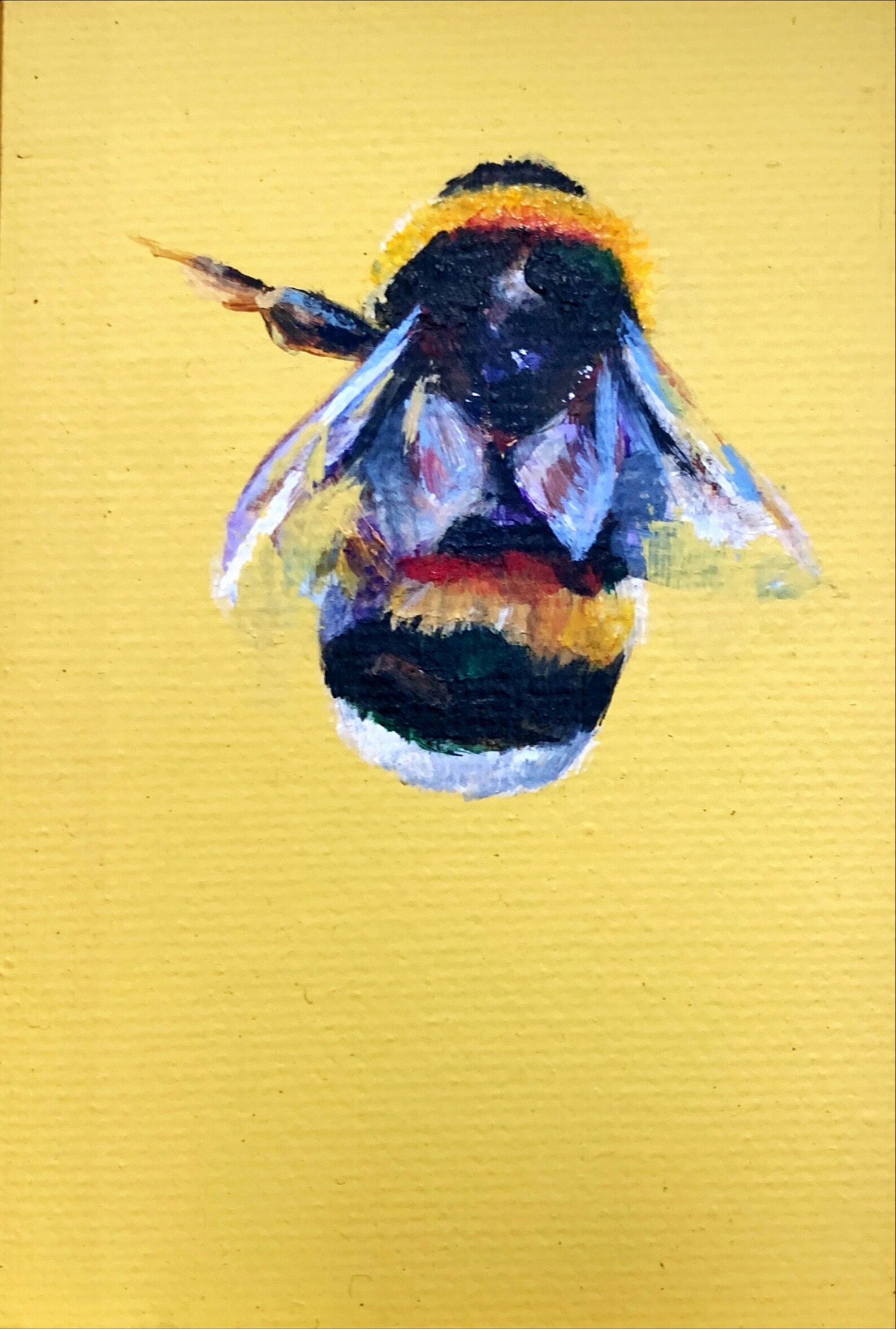 Acrylic Painting of Yellow Bee / original painting on canvas | Etsy