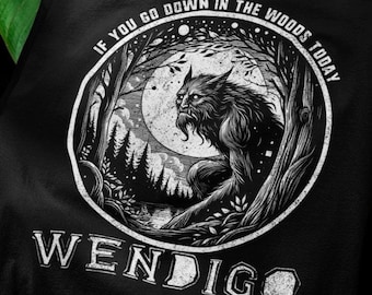 Wendigo T-Shirt - Cryptid Shirt with Dark Fantasy Design, Perfect for Horror Fans, Folklore Enthusiasts, and Cryptozoology Lovers