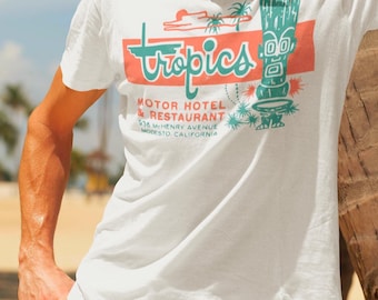 Tiki Bar T-Shirt / Tropics Motor Hotel / California Style / 50s Style Shirt