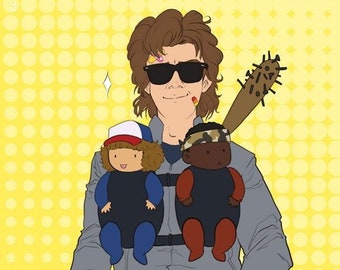 Steve the Babysitter large limited edition art print