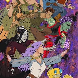 Critical Role Campaign 3 Group Bell's Hells grande stampa artistica in edizione limitata