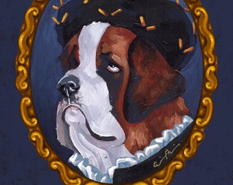 Bernard di Bronzino limited edition Renaissance dog pet portrait art print