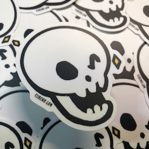 Halloween Winking Skull Skeleton waterproof vinyl sticker