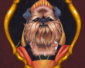 Duchess Brussels Griffon limited edition Renaissance dog pet portrait art print