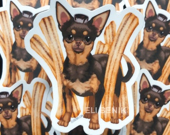Chihuahua Churro cute dog matte vinyl waterproof sticker