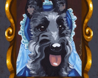 Princess Scottie limited edition Renaissance dog pet portrait art print