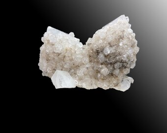 UV Fluorescent Calcite Coated Quartz Points - Fujian China 10cm CH71