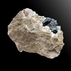 Sphalerite Crystal grouping on Pink Dolomite Crystals, Spring Creek Quarry, 6.5cm ON19 Gems Crystals Minerals