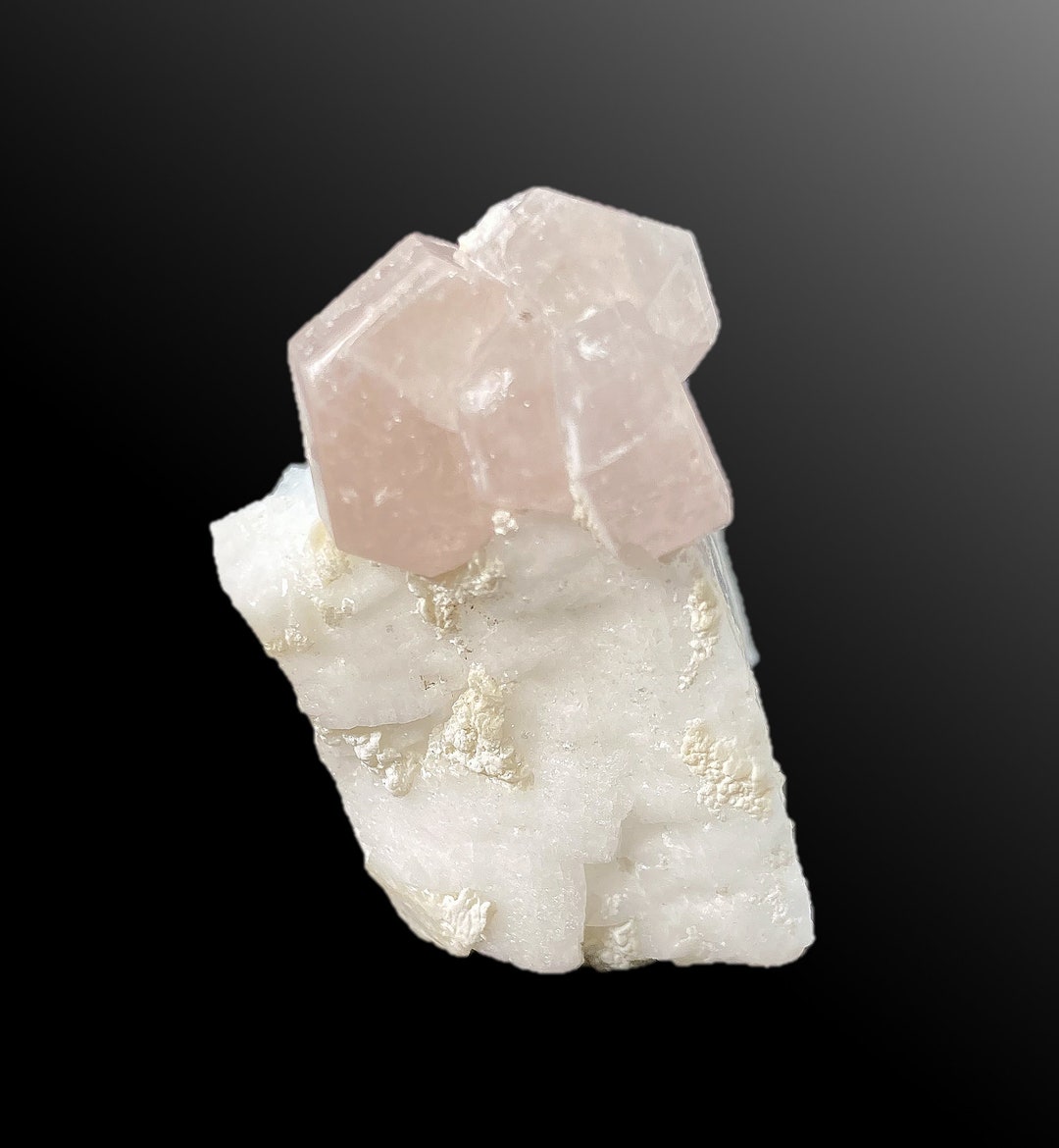 Pink Fluorapatite (UV Fluorescent) on Albite Shigar District Pakistan 3 ...