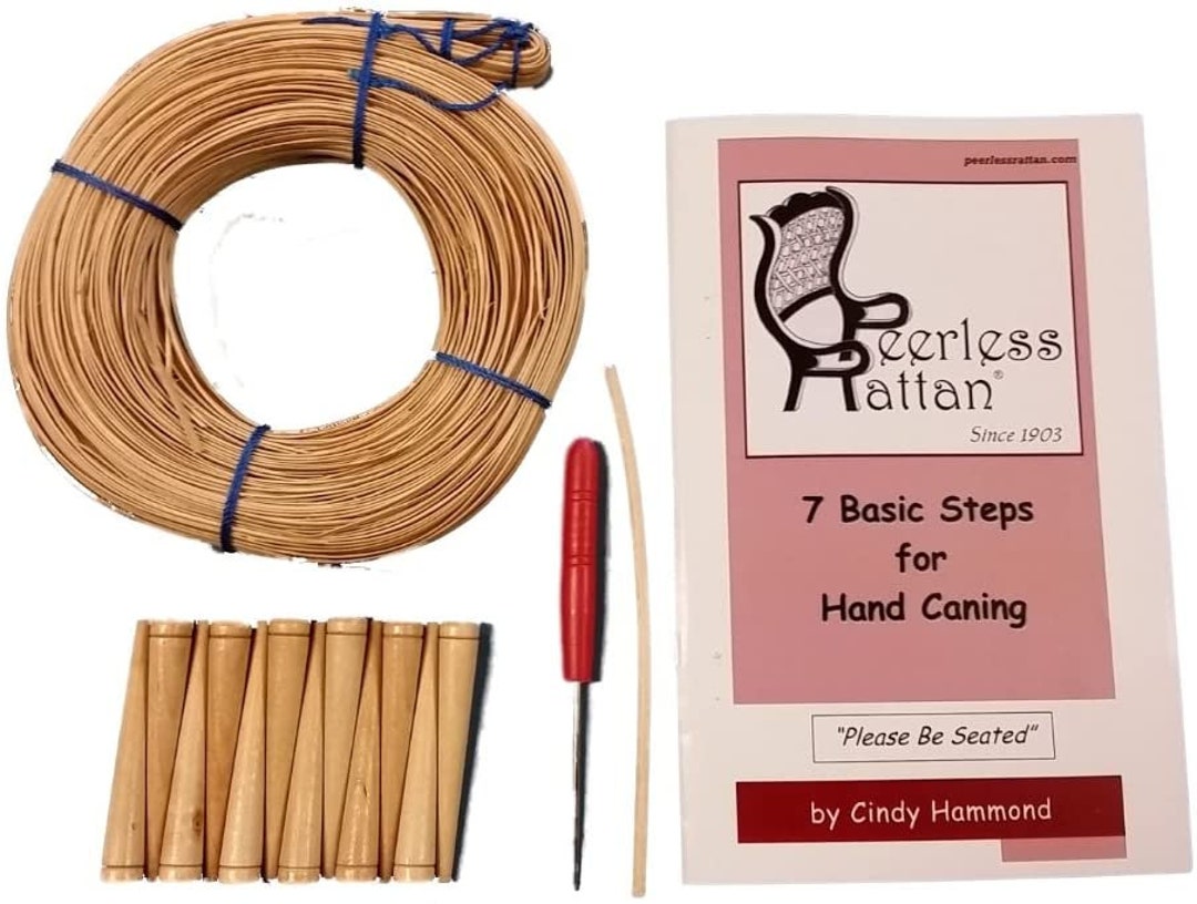 Complete Seat Caning Kit, Includes 270' of Strand Cane, Awl, 12