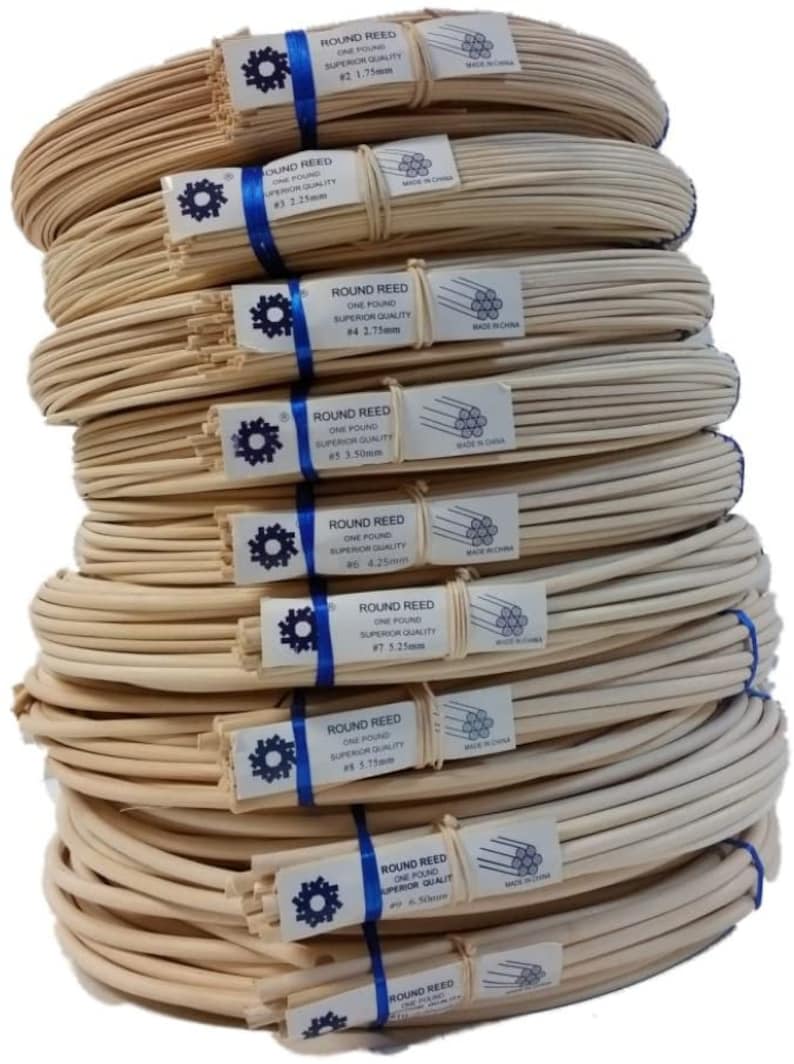 1 Pound Coil of Round Reed for Basket & Wicker Weaving, Natural Color ...