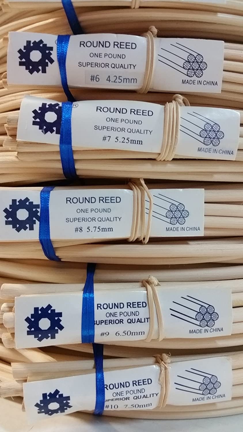 1 Pound Coil of Round Reed for Basket & Wicker Weaving, Natural Color ...